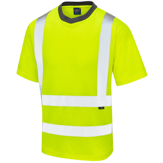 Leo Workwear Newport Hi-Vis T-Shirt Orange or Yellow Class 2