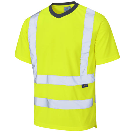 Leo Workwear Braunton T02 Hi Vis T-Shirt Class 2 Railway Orange or Yellow