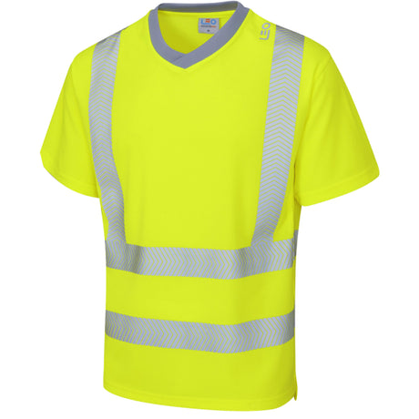 Leo Workwear Hi Vis T-Shirt Railway ISO 20471 Class 2 or Yellow