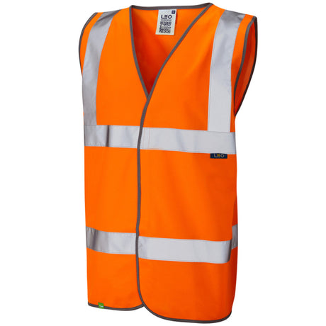 Leo Tarka Hi Vis Waistcoat Class 2 EcoViz Orange or Yellow