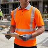 Leo Workwear Hi-Vis Polo Shirt ISO 20471 Class 2 Orange Rail or Yellow