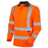 Leo Wolsery Long Sleeve Hi Vis Polo Shirt ISO 20471 Class 3 Yellow or Orange Rail