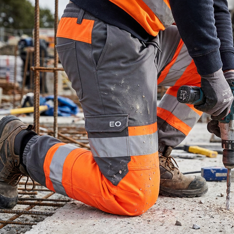 Leo Workwear Hawkridge Hi Vis Stretch Trousers Orange