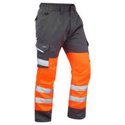 Leo Workwear Hi Vis Cargo Trousers Orange ISO 20471