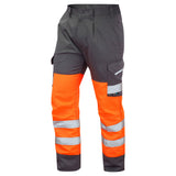 Leo Workwear Hi Vis Cargo Trousers Orange ISO 20471