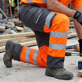 Leo Workwear Hi Vis Cargo Trousers Orange ISO 20471