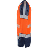 Leo Workwear Hi Vis Long Sleeve Base Layer Orange Navy