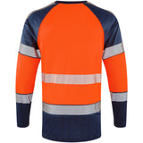 Leo Workwear Hi Vis Long Sleeve Base Layer Orange Navy
