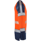 Leo Workwear Hi Vis Long Sleeve Base Layer Orange Navy