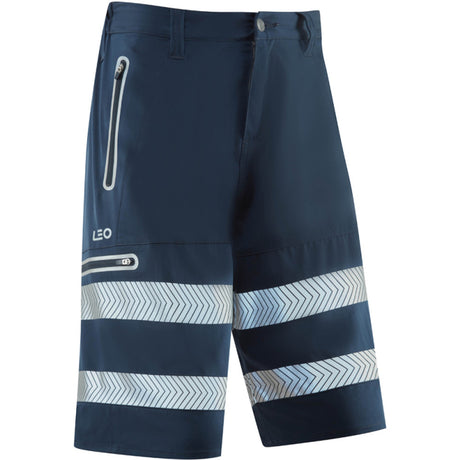 Leo Workwear Hi Vis Performance Shorts Navy EcoViz