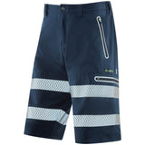 Leo Workwear Hi Vis Performance Shorts Navy EcoViz