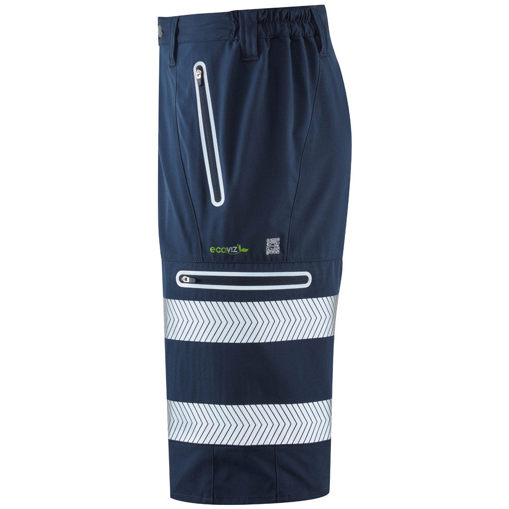 Leo Workwear Hi Vis Performance Shorts Navy EcoViz