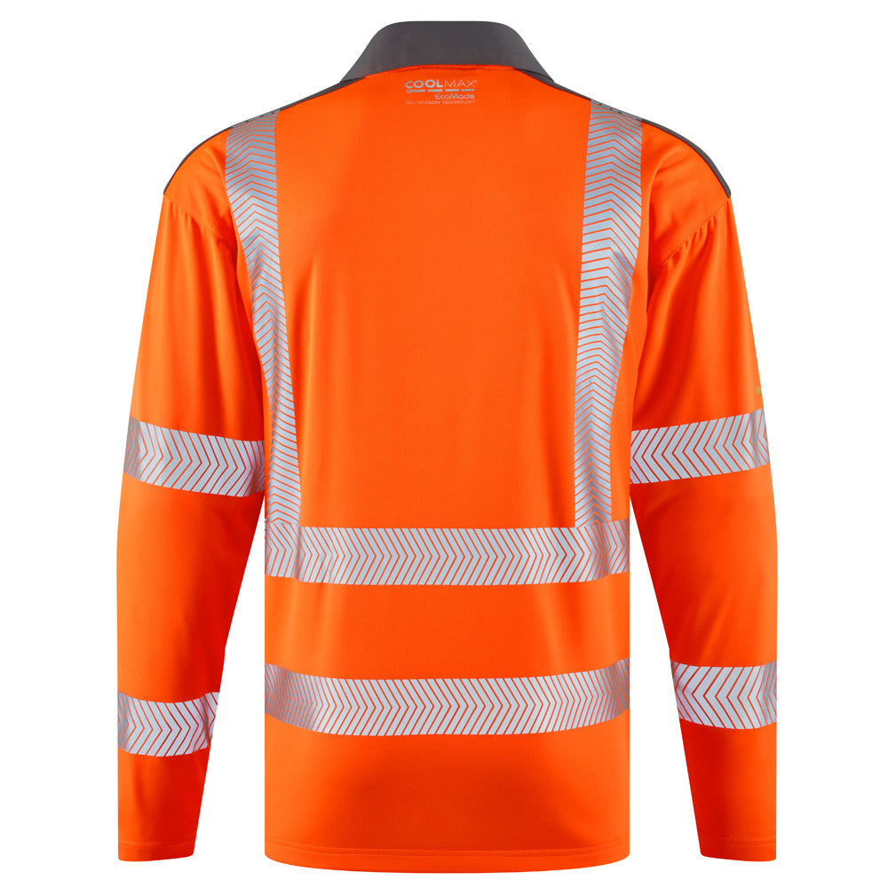 Leo Workwear Hi Vis Polo Shirt Class 3 COOLMAX Orange