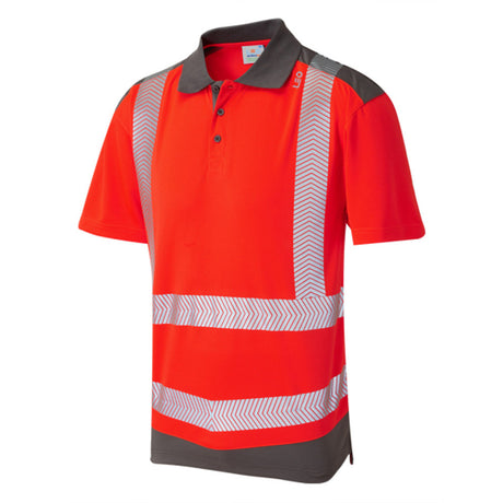 Leo Workwear Hi Vis Polo Shirt ISO 20471 Class 2 Red