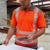 Leo Workwear Hi Vis Polo Shirt ISO 20471 Class 2 Red