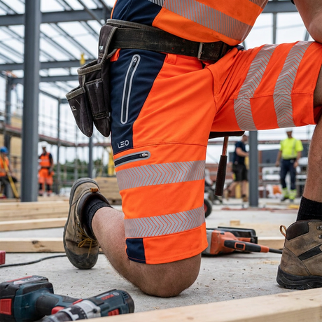 Leo Workwear Hi Vis Shorts ISO 20471 Class 1 EcoViz
