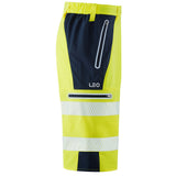 Leo Workwear Hi Vis Shorts ISO 20471 Class 1 Yellow