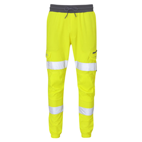 Leo Workwear Hi Vis Stretch Trousers Yellow ISO 20471