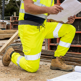 Leo Workwear Hi Vis Stretch Trousers Yellow ISO 20471