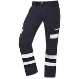 Leo Workwear Ilfracombe Cargo Trousers Navy Hi Vis