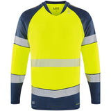 Leo Workwear Hi Vis Long Sleeve T Shirt Orange or Yellow Navy