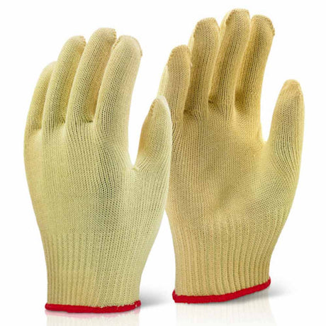 Aramid Fibre Cut Resistant Gloves Level B Medium Weight Yellow