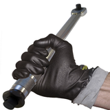 SW Megaman Nitrile Disposable Gloves N66088 Extended Cuff Black Work Gloves x 50