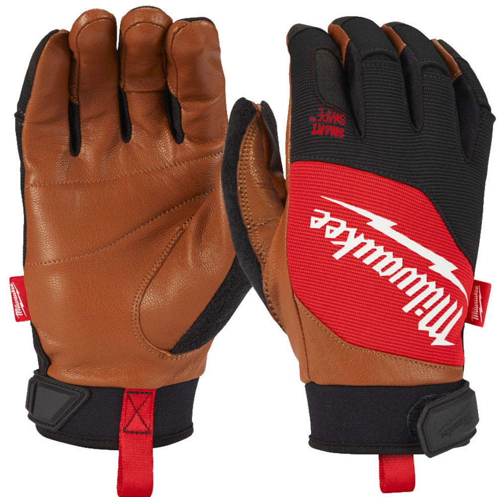 Milwaukee Hybrid Leather Gloves Goatskin SMARTSWIPE Work Gloves