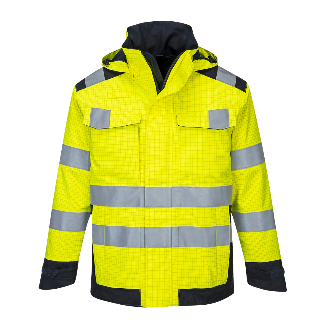 Portwest MV70 Modaflame Multi Norm Arc Jacket Hi Vis Waterproof Flame Resistant