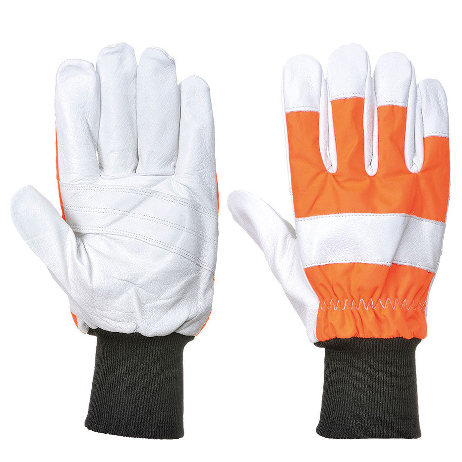Portwest Oak Chainsaw Gloves Class 0 Buffalo Leather