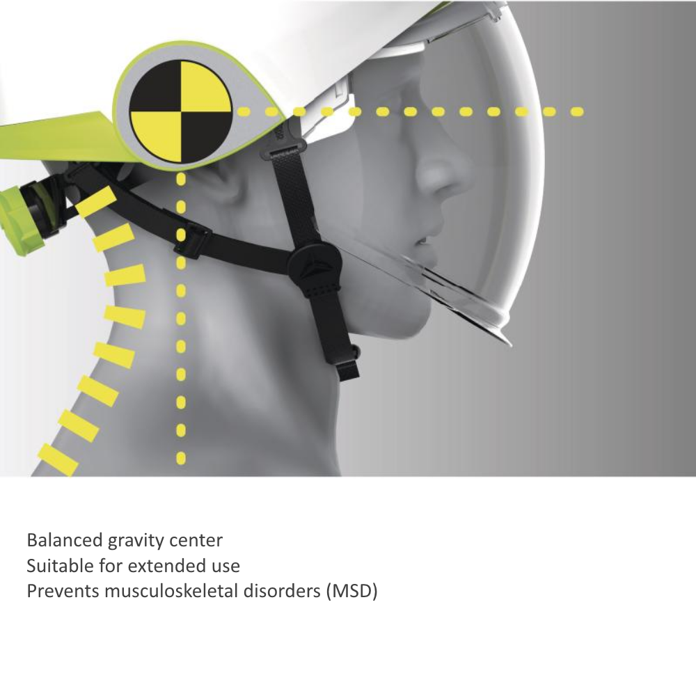 Delta Plus ONYX2 BLANC Arc Flash Helmet with Integrated Face Shield