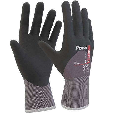 Pawa PG102 Nitrile Work Gloves 3/4 Coated Breathable Handling Gloves