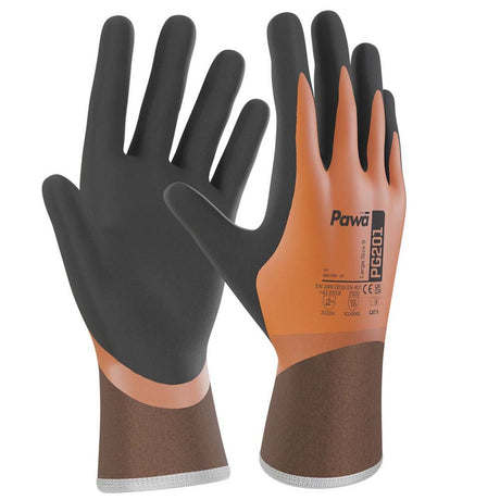 Pawa PG201 Water Repellent Work Gloves Dual Latex Grip Coating