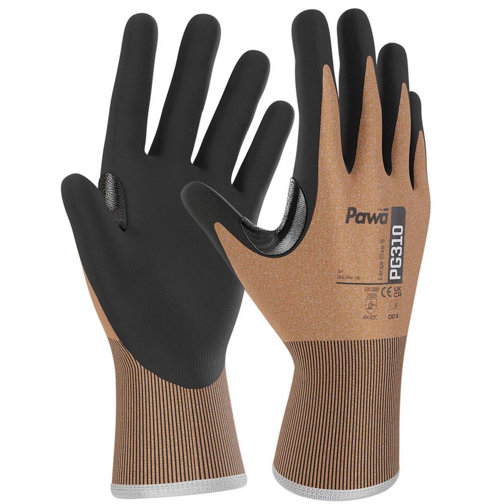 Pawa PG310 Cut Resistant Gloves Level C Touchscreen Sandy Nitrile