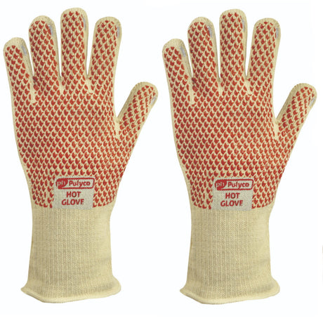 Polyco Hot Glove Long Heat Resistant 250°C Cotton Nitrile Grip