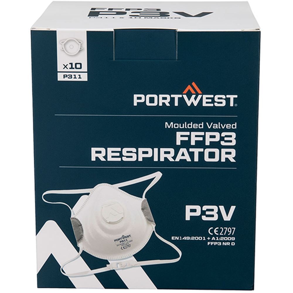 Portwest P311 FFP3 Valved Disposable Respirator Mask