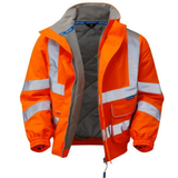 Pulsar Protect Padded Bomber Jacket Yellow or Orange Hi Vis Waterproof Railspec