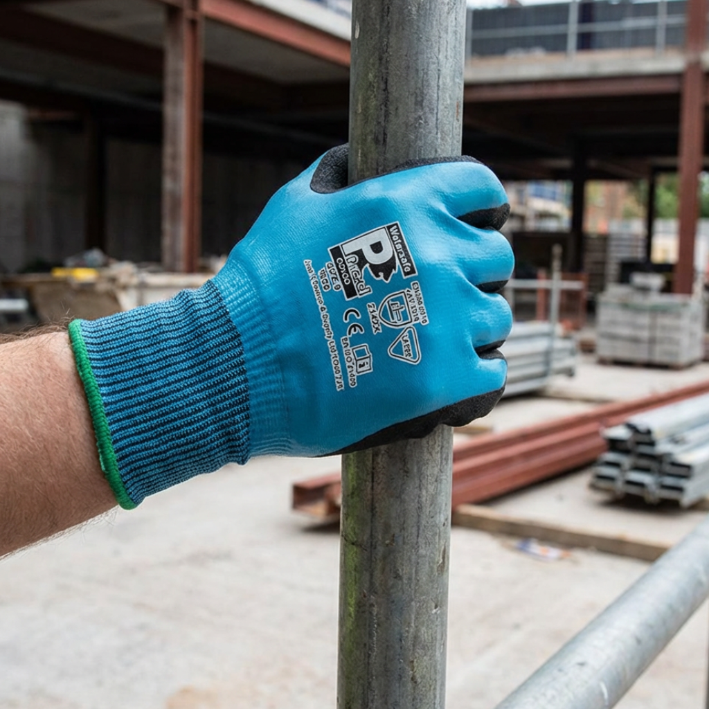 Pred Congo WS6 Waterproof Work Gloves Blue Latex