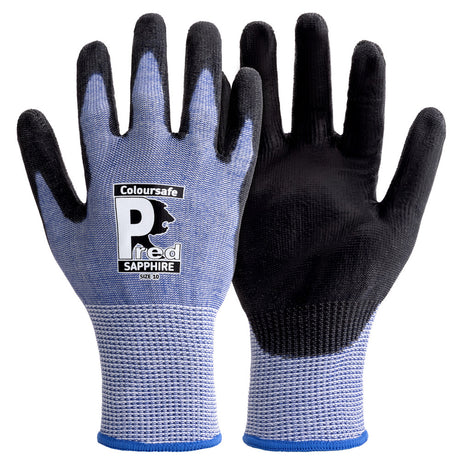 Predator Sapphire Cut Level F Safety Gloves PU Palm HPPE Steel Liner