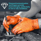 Unigloves Pro.Tect Orange HD Nitrile Gloves Heavy Duty Engineers Mechanics