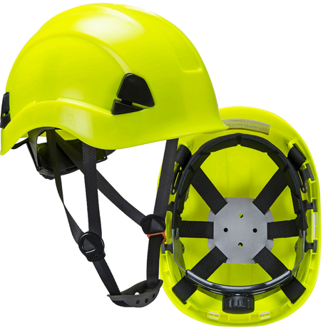 Peakless Safety Helmet Ratchet Adjustment Vented c/w Chinstrap