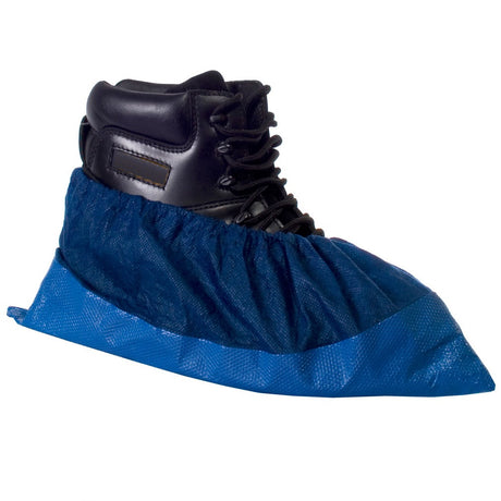 Supertouch CPE/PP Deluxe Overshoes White Blue Disposable Covers