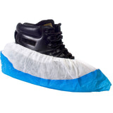 Supertouch CPE/PP Deluxe Overshoes White Blue Disposable Covers
