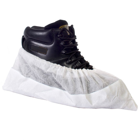 Supertouch CPE/PP Deluxe Overshoes White Blue Disposable Covers