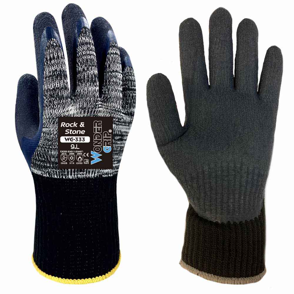 Wondergrip WG-333 Rock & Stone Heavy Duty Gloves Heat Cold Cut Resistant