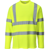 Portwest Hi Vis Long Sleeve T-Shirt Cotton Comfort Class 3 Safety