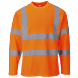 Cotton Comfort Long Sleeve T Shirt in Hi Viz Yellow or Railspec Orange