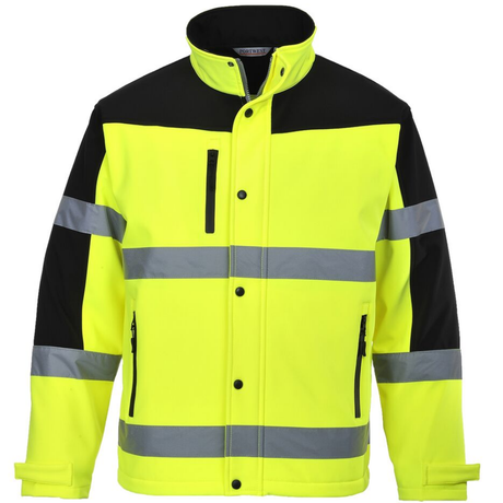 High Vis Water Resistant Breathable Two Tone Portwest Softshell Jacket
