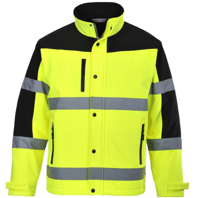 High Vis Water Resistant Breathable Two Tone Portwest Softshell Jacket