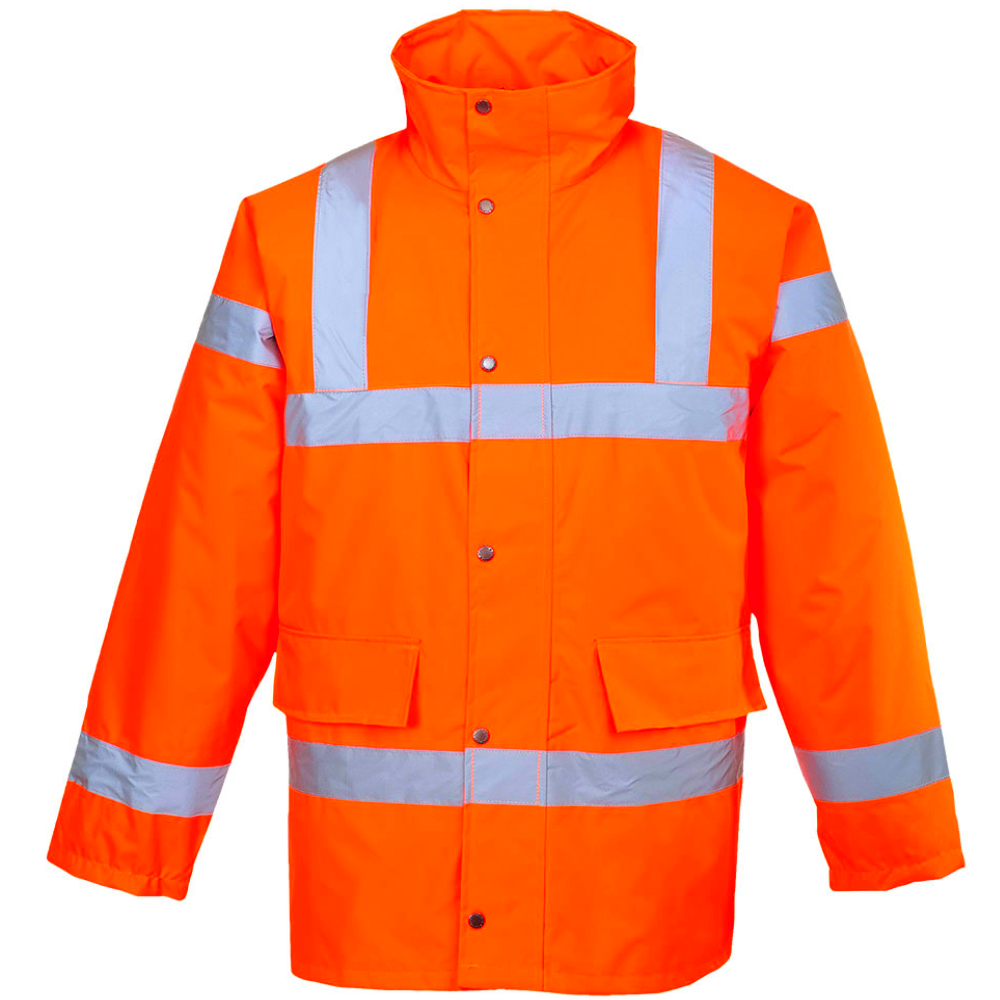 Portwest S460 Hi-Vis Traffic Jacket Orange Class 3 Railspec Waterproof